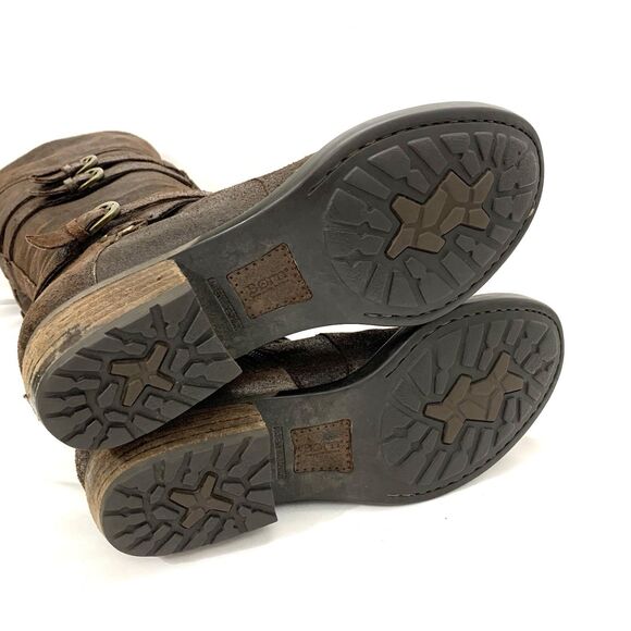 Born Women 8 M Boots Suede Knee High - Low Heel Riding Boots Dark Brown D70723 - Picture 8 of 16